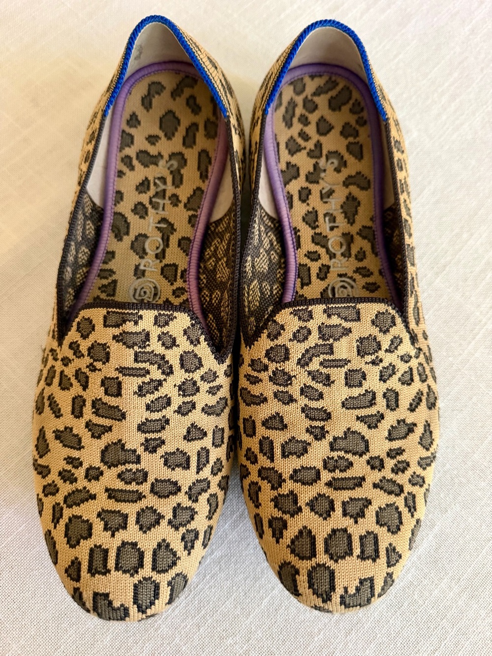 Rothy’s Leopard Print knit Loafers Size 9.5